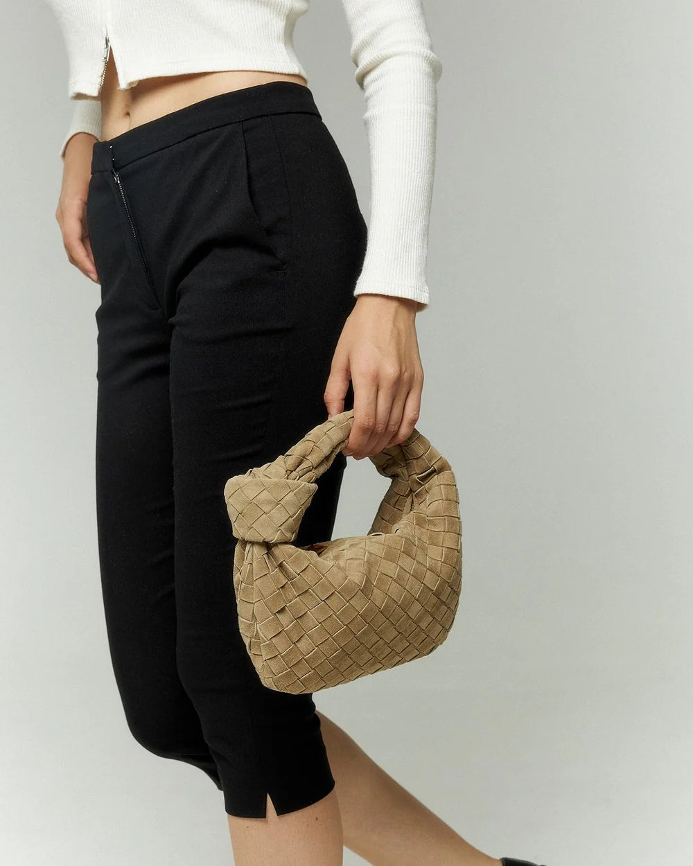 Woven Bag mini suede